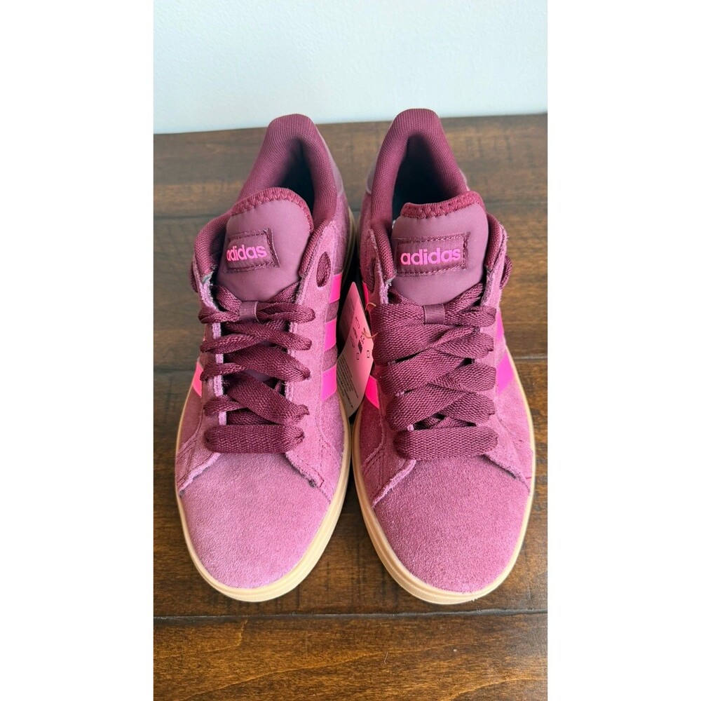 didas Grand Court Base 00 Shadow Red Lucid Pink Women Size 8.5 JQ3598 New No Box